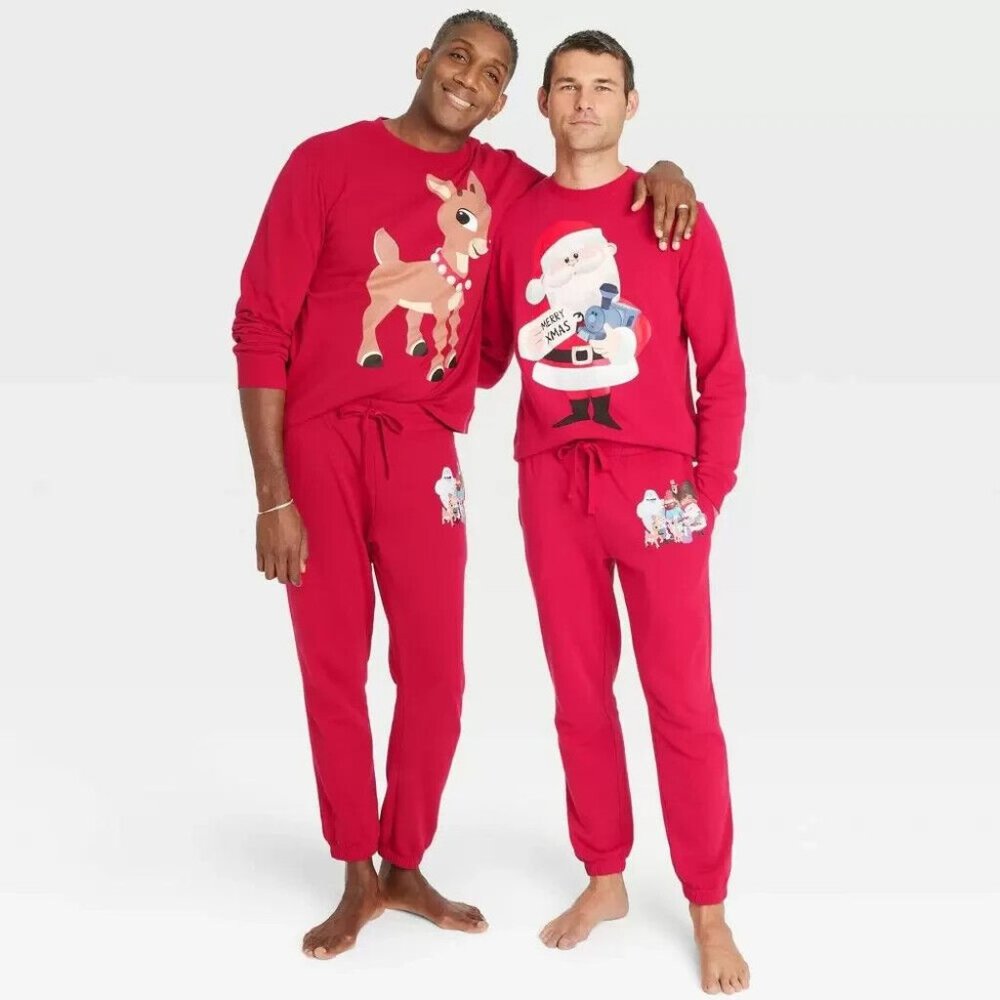 Rudolph the Red-Nosed Reindeer Adult Jogger Sweatpants - Red Size S